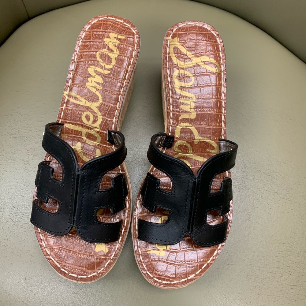 Brand New Sam Edelman black/cork wedges. Size 7.